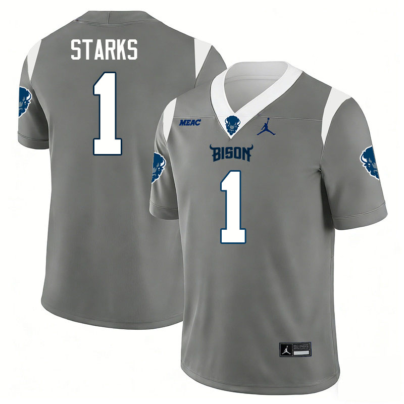 Howard Bison #1 Tyriq Starks College Football Jerseys,Uniforms Stitched-Grey